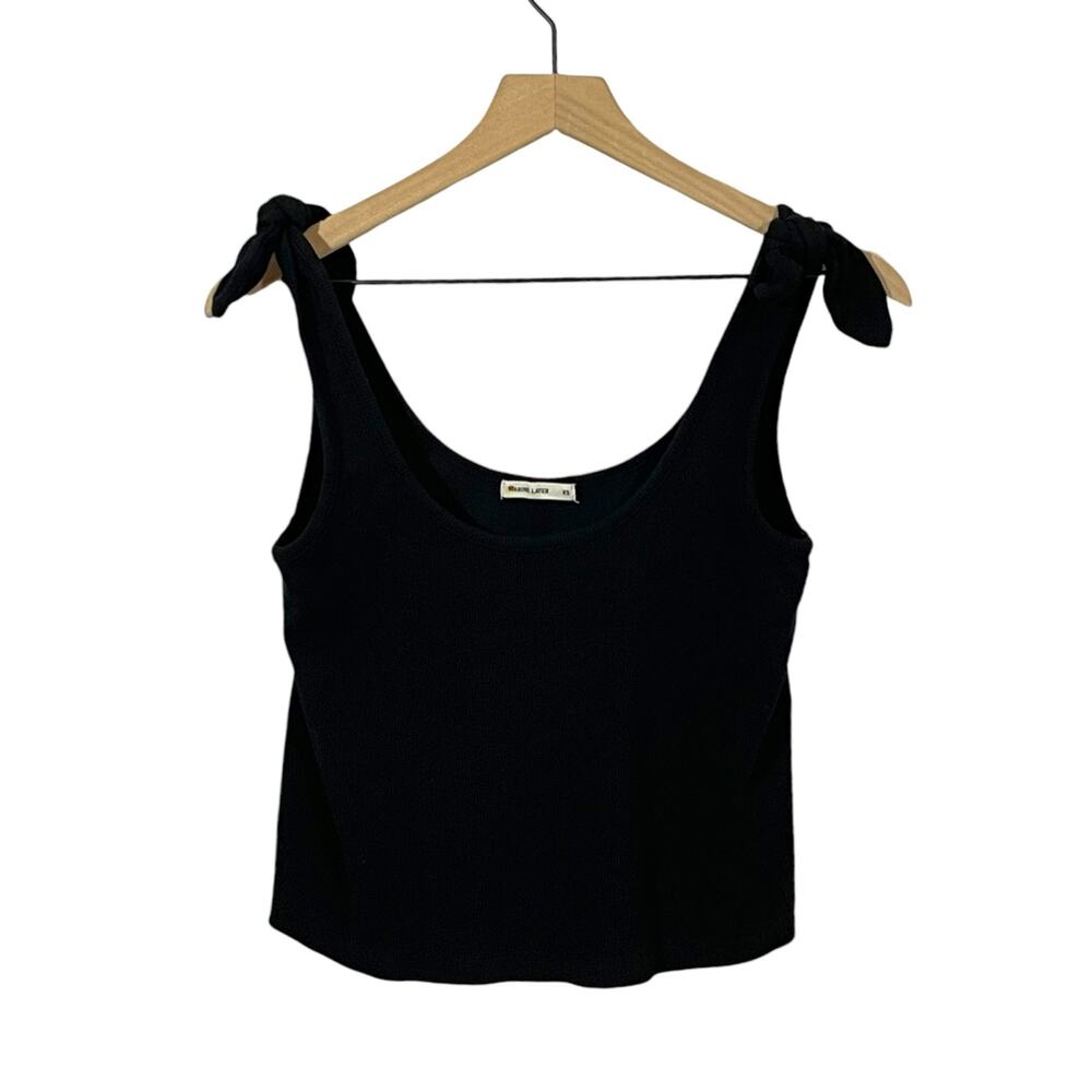 Marine Layer Lexi Knot Strap Rib Tank - Black - XS